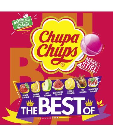 Chupa Chups Best Of Locker Jun - 100 Lollipops in 7 Flavors | Iconic Pop Storage Box | International Shipping - Buy Online on GoSupps.com
