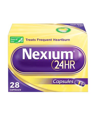 Nexium 24HR Acid Reducer Heartburn Relief Capsules for All-Day and All-Night Protection from Frequent Heartburn Heartburn Medicine with Esomeprazole Magnesium - 28 Count