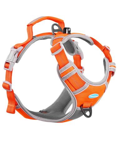 Thinkpet Anti Zug Dog harness dog harness with handle easy to control dog dishes adjustable without choking dog dishes reflective breathable (m orange) orange M (1 Pack) - Buy Online on GoSupps.com