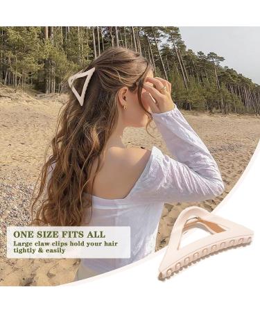 6PCS Large Triangle Hair Claw Clips for Women, Strong Hold Matte Hair Jaw Clips for Thick & Thin Hair - Cute 90's Hair Accessories with Gift Box - Buy Online on GoSupps.com