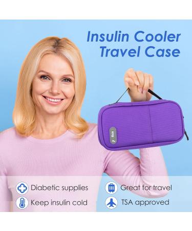 Youshares Insulin Cooling Bag with 2 Cooling Packs - Large Capacity Diabetes Bag for Diabetics (Purple) | Keep Medications Cold & Safe - 21x11.5x6cm - Buy Online on GoSupps.com