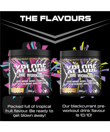 SCI-MX - X-PLODE Pre-Workout - 300g - Tropical Flavour - 250mg Caffeine 6g Citrulline Malate 3.2g Beta Alanine / serving - Suitable for Vegetarians + Vegans - Buy Online on GoSupps.com