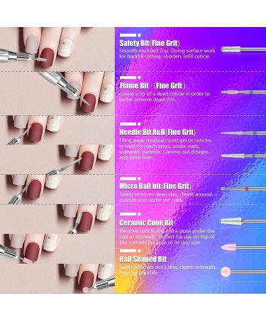 30Pcs Nail Drill Bits Set with Pink Holder - Tungsten Carbide Diamond Ceramic Quartz - 3/32 Inch Pointed Cuticle Bits for Acrylic Gel Nail Manicure - Home Salon - Buy Online on GoSupps.com