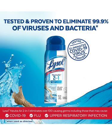 Lysol Neutraair Disinfectant Spray 2-In-1 Air Freshener & Disinfectant - Driftwood Waters 10 Fl Oz - Buy Online on GoSupps.com