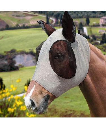 Horse Mask Fly Mask with Ears for Protecting from UV and Fly Comfortable & Stretchable Suitable for Most Large Horses