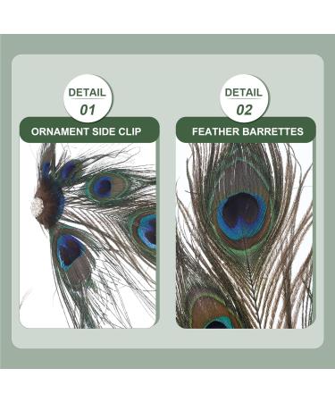Healeved Hair Clip - Fashion Peacock Hair Pins Peacock Fascinator Peacock Hair Clip for Women and Girls - Fascinator - Buy Online on GoSupps.com