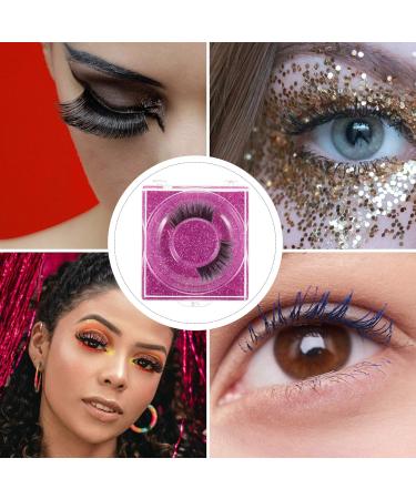 Buy SOLUSTRE 6Pcs Empty False Eyelash Packaging Boxes - Rosy Glitter Square Holders for Eyelashes - International Shipping Available - Buy Online on GoSupps.com