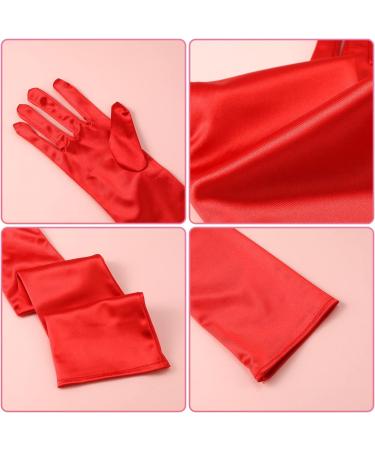 SAVITA 21" Women Long Gloves Long Elbow Satin Gloves Stretchy 1920s Opera Gloves for Women Girls Evening Party Dance Hand Care Moisturizing Red - Buy Online on GoSupps.com