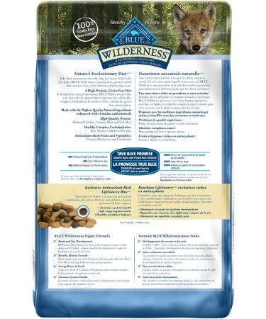 Blue Buffalo Wilderness High Protein Grain Free Natural Puppy Dry Dog Food (Chicken) 10.8 Kg Bag + BLUE Bits Natural Soft-Moist Training Dog Treats (Turkey Recipe) 113g Bag Dry Dog + Dog Treats 113g High Protein Grain Free Puppy Chicken - Buy Online on GoSupps.com