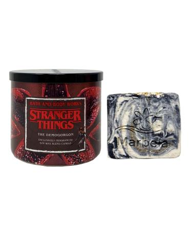 Bath & Body Works The Demogorgon 3-Wick Scented Candle with a Charcoal Scrub Bar Soap