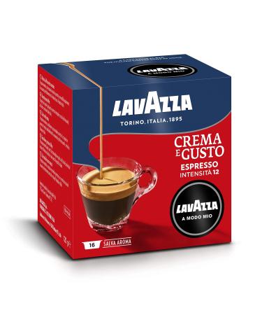 Lavazza A Modo Mio Crema e Gusto Classico 256 coffee capsules for an espresso with notes of chocolate and dried fruits Arabica and Robusta intensity 1213 medium roast 16