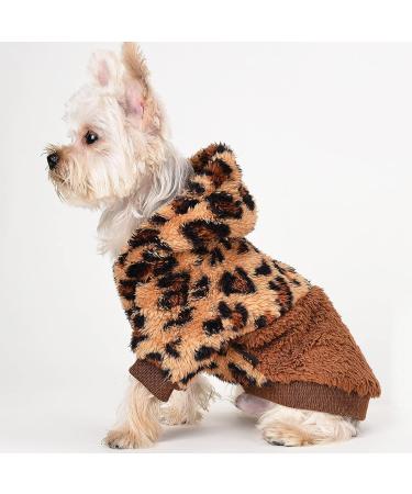 X-Small Leopard Dog Fleece Sweater for Chihuahua, Yorkie, and Small Dogs - Winter Clothes & Pajamas - Buy Online on GoSupps.com
