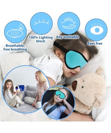 Kids Memory Foam 3D Contoured Sleep Mask - Blockout Light Eye Cover for Girls & Boys (Blue) - Buy Online on GoSupps.com