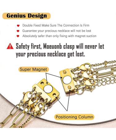 2-Piece Upgraded Magnetic Layering Necklace Clasps Set - Gold and Silver | Necklace Separator & Detangler for Triple Layering | 14K Gold Plating | Closures for Multiple Necklaces - Buy Online on GoSupps.com