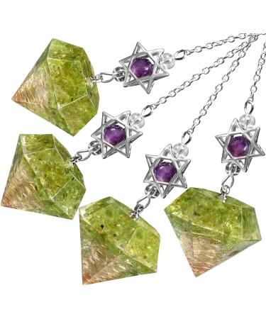 mookaitedecor Peridot Olivine Resin Crystal Point Gemstone Reiki Healing Pendulums for Dowsing Scrying Divination Meditation Merkaba Star Dreamcatcher Peridot//Olivine - Buy Online on GoSupps.com