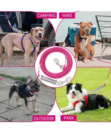 Shop 15m Shock Absorbing Yard Leash for Dogs - Durable Tie Out Leash in Rose Red - Buy Online on GoSupps.com