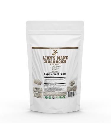 SMSHEALTHPRODUCTS.com Lion's Mane Mushroom Cognition Capsules (60 Capsules) Lions Mane Mushroom Powder Extract Capsules | for Brain Support and Immune Health