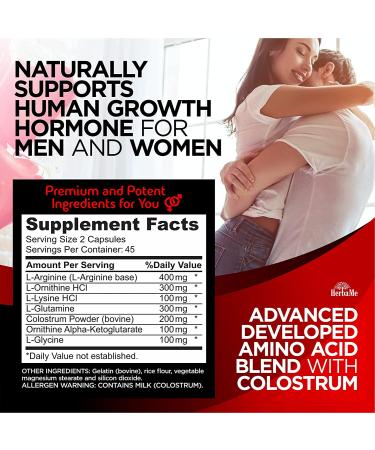 HerbaMe HGH Supplements 90 Capsules - Muscle Building & Growth Formula for Men and Women - Buy Online on GoSupps.com