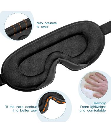 WLLHYF 3D Contoured Cup Sleep Mask - Block Out Light, Soft Breathable Eye Shade Cover with Adjustable Strap for Sleep, Travel, Yoga - Buy Online on GoSupps.com