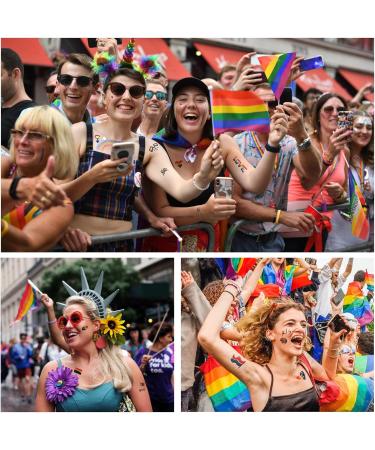 Pride Temporary Tattoos 20 Sheets 160PCS LGBT Gay Lesbian Waterproof Rainbow Pride Tattoos Stickers Decoration for Pride Parades Party Supplies - Buy Online on GoSupps.com