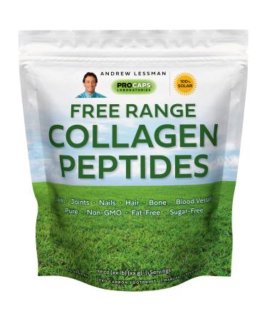 ANDREW LESSMAN Free Range Collagen Peptides Powder 240 Servings - Supports Smooth Soft Skin Comfortable Joints. Pure. Super Soluble. Unflavored. No Sugar. No Additives.