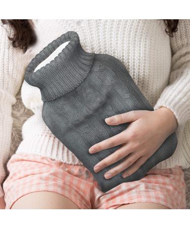 Grey Knitted Hot Water Bottle Cover: Pain Relief & Muscle Soothing Insulator - TRIXES - Buy Online on GoSupps.com