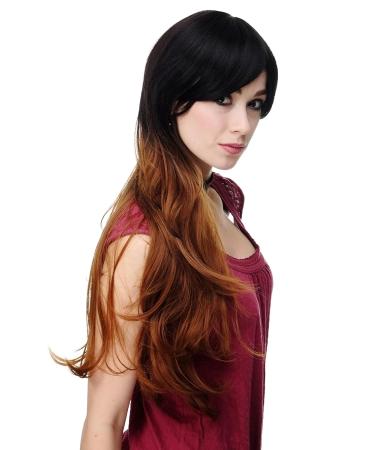 WIG ME UP Women's Ombre Wig - Dark Brown Reddish Brown Long 70 cm Hair (H9702-4F30) | International Shipping Available - Buy Online on GoSupps.com