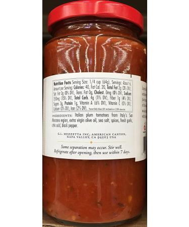 Mezzetta Italian Plum Tomato Pizza Sauce 14 oz Jar - Pack of 3 - Buy Online on GoSupps.com