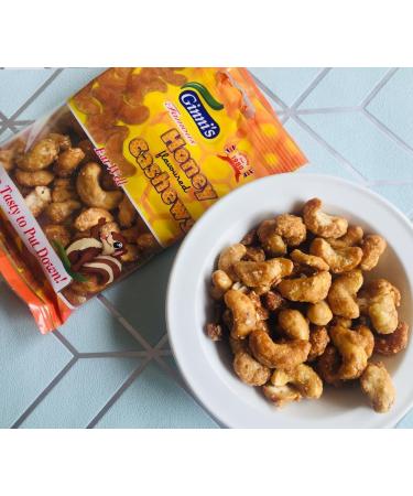 Ginni's Honey Roasted Cashew Nuts - Crunchy Sweet Natural Healthy Bits with Protein & Vitamins - Perfect for Home Parties Office Movies Bars - 6 x 110g - Buy Online on GoSupps.com