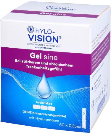 HYLO-VISION GEL SINE Eye Drops - Intensive Moisture for Dry Eyes Preservative-Free Ideal for Contact Lenses - 60 x 0.35 ml - Buy Online on GoSupps.com
