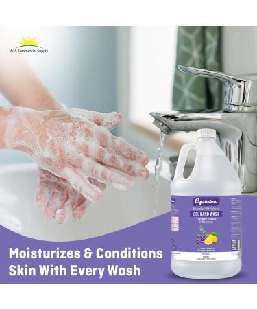 Crystalino Lavender Essential Oil Gallon Liquid Hand Soap Refill (1 Gal) Non-Toxic Bathroom Hand Wash Soap Bulk Non-Antibacterial Jabon Para Manos handsoap gallon bulk refill deals  - Buy Online on GoSupps.com