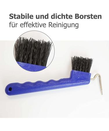 Premium Hoof Pick for Horses Donkeys & Goats Sturdy Brush & Ergonomic Handle (2x Blue) - International Shipping Available - Buy Online on GoSupps.com