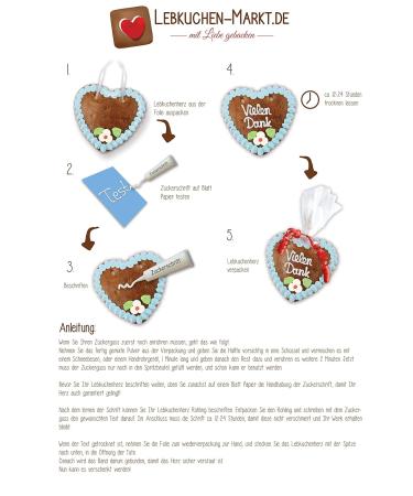 Buy Gingerbread Heart Blanks Set - 15cm Customizable with Your Text - White Edge | LEBKUCHEN WELT International Shipping - Buy Online on GoSupps.com