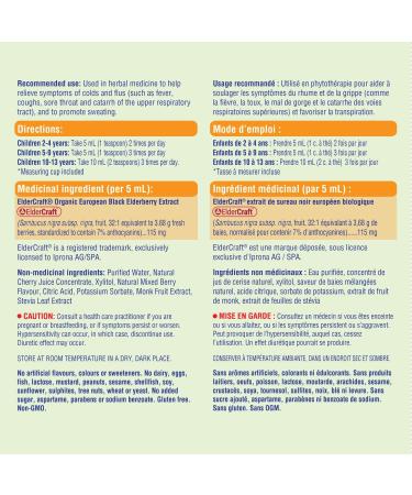 allKiDz Anti-cold Liquid for Kids Children Herbal Immunity Health Supplement Organic Black Elderberry Sambucus Cold and Flu Anti-viral 100 Milliliter - Buy Online on GoSupps.com