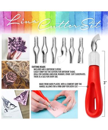 Rubber Block Stamp Carving Kit with 5 Blocks & Tools for Printmaking and Crafts - Buy Online on GoSupps.com