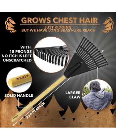 Oversized Rake Back Scratcher with 15 Prongs | Ergonomic Design for Men and Women | Anti-Slip Handle | Lightweight Claw Backscratchers for Adults - Black - Buy Online on GoSupps.com