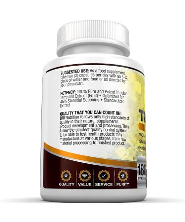 BRI Nutrition Tribulus Terrestris 1500mg - 180 Count - 45% Steroidal Saponins - Bulgarian Tribulus - Highest Purity - 90 Day Supply - Buy Online on GoSupps.com