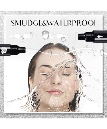 SHARLOVY Winged Eyeliner Stamp - Waterproof, Smudge Proof, Long Lasting Liquid Eye Liner Pens for Perfect Cat Eye Wing - 10MM White & Black - Buy Online on GoSupps.com