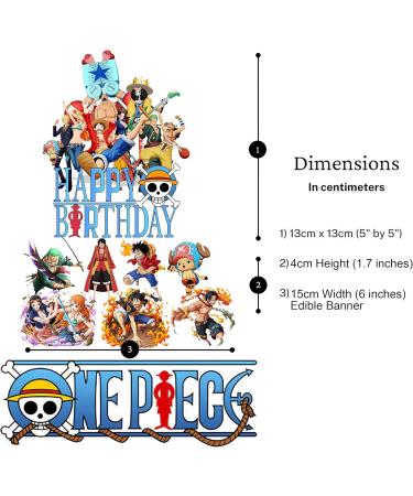 One Piece Themed Cake Topper Decoration Anime Manga Themed Kids Party Paper Card Quick Easy Adjustable - Buy Online on GoSupps.com