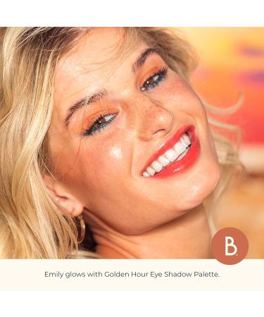 Beauty for Real Golden Hour Eyeshadow Palette - 8 Shades Matte & Shimmer Mango Butter & Vitamin E Infusion - Vegan & Cruelty-Free - Buy Online on GoSupps.com