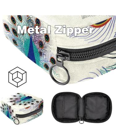 Buy Retro Napkin Storage Bag - Peacock Flower Pattern | Portable Menstruation Cup Bag for Teens & Women - Buy Online on GoSupps.com