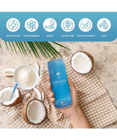 Sriphala Organic Coconut Water with Fulvic Acid + Electrolytes - 12-pack (133.2 fl oz) | Non-GMO, Keto, Gluten-Free, Sugar-Free - Energy Quench & Vitamin Water - Buy Online on GoSupps.com