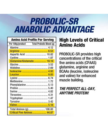 MHP Probolic-SR Sustained Release Protein Powder 24g Protein BCAAs Glutamine Arginine | Pre, Post, Nighttime Workout | 4lbs Vanilla 52 Servings - Buy Online on GoSupps.com