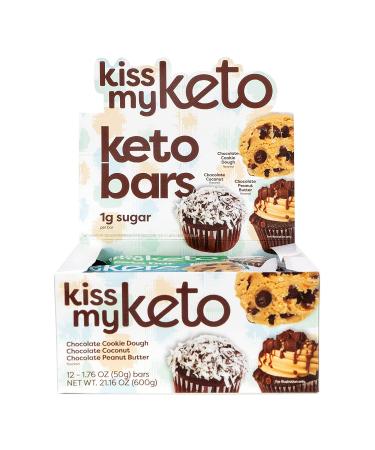Kiss My Keto Protein Bars 36-Pack - Chocolate Variety, 18g MCTs, 1g Sugar, 3g Net Carbs - Low Sugar, Low Carb, Keto Snack Bars - Meal Replacement, 36 Count - Buy Online on GoSupps.com