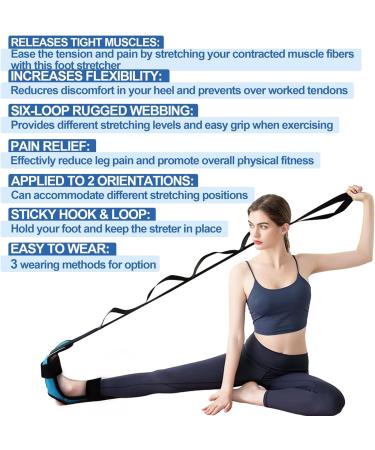 EXCYINSI Fascia Stretcher & Plantar Fasciitis Stretcher - Calf and Foot Stretcher for Relieving Plantar Fasciitis Achilles Hamstring Heel Spurs&Drop Foot Adjustable Yoga Strap for Dance&Gymnastics - Buy Online on GoSupps.com