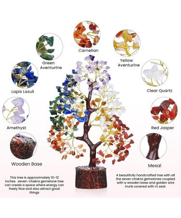 Seven Chakra Crystal Tree - Bonsai Home Decor with Healing Crystals and Gemstones | Spiritual Gift Idea - Buy Online on GoSupps.com
