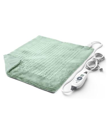 Pure Enrichment  WeightedWarmth  Extra-Wide Weighted Heating Pad (20  x 24 ) 3.5 lbs  6 InstaHeat  Settings  BPA-Free Non-Toxic Beads  & Microplush   Ideal for Back Pain  Sore Joints  & Cramps (Jade)