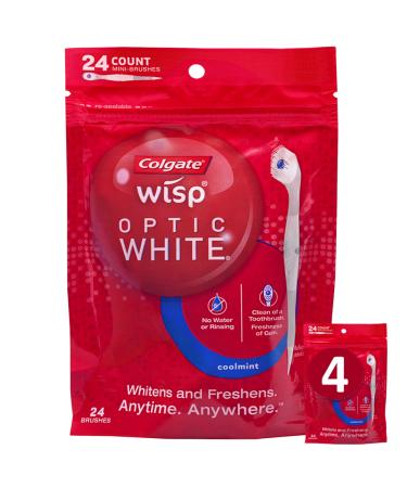 Colgate Optic White Wisp Disposable Mini Toothbrush Cool Mint 24 Count (Pack of 4) Colgate Optic White Wisp Disposable Mini Toothbrush Cool Mint - 24 Count (Pack of 4) 24 Count (Pack of 4) - Buy Online on GoSupps.com