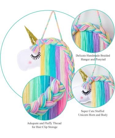 Basumee Handmade Unicorn Hair Clips for Girls | Felt & Yarn Rainbow Unicorn Wall Decoration | Perfect Clip Holder - 1pc - Buy Online on GoSupps.com