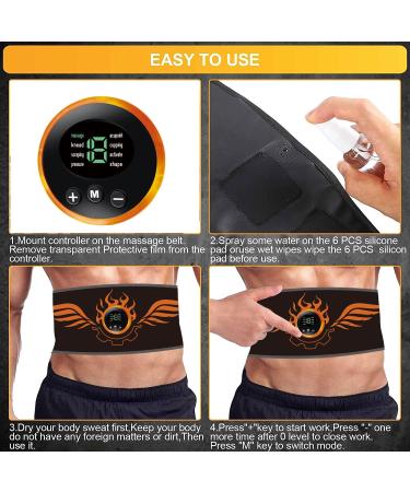 LEMEG EMS Abdominal Muscle Trainer - 8 Modes 19 Intensities Electric Belly Trainer for Home Fitness - Buy Online on GoSupps.com